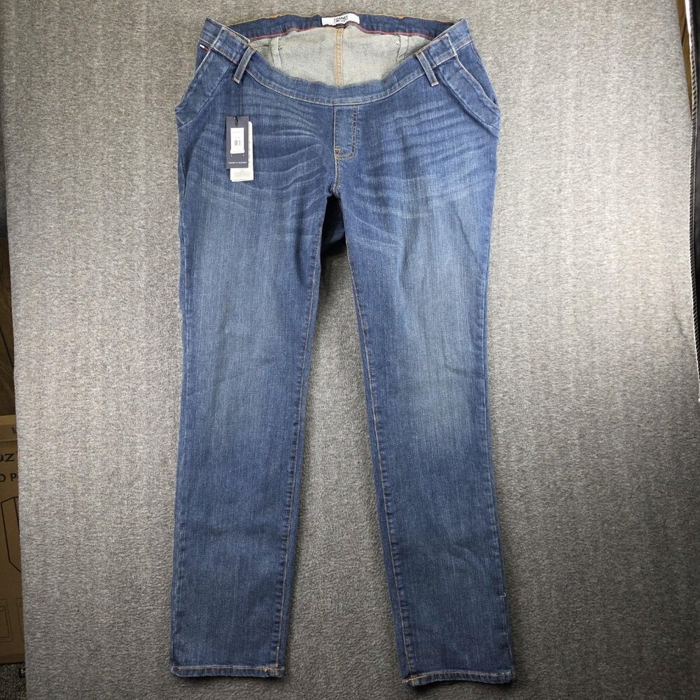 Tommy Hilfiger Jeans Mens 42x32 Blue Straight Seated Adaptive Tommy Jeans